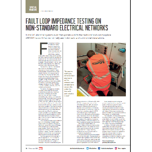 Technical Article about Fault Loop Impedance from Electrical Contracting News December 2022 - Sonel MZC-306 Special Feature