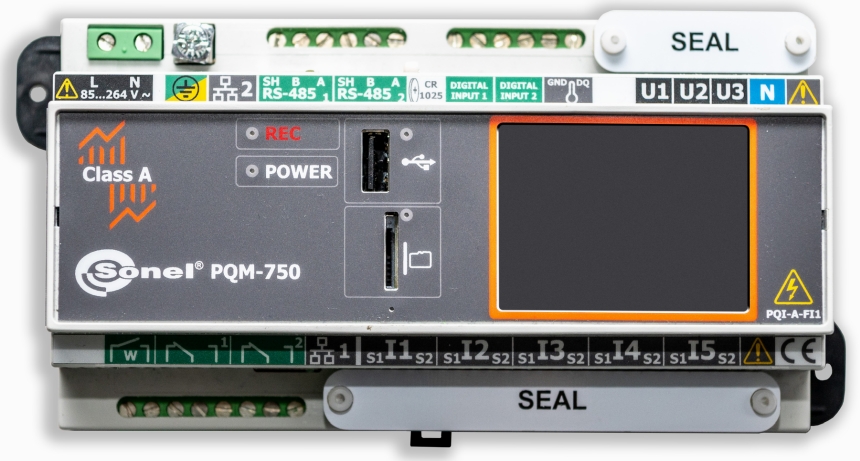 Sonel PQM-750 analyser with current and voltage input protection