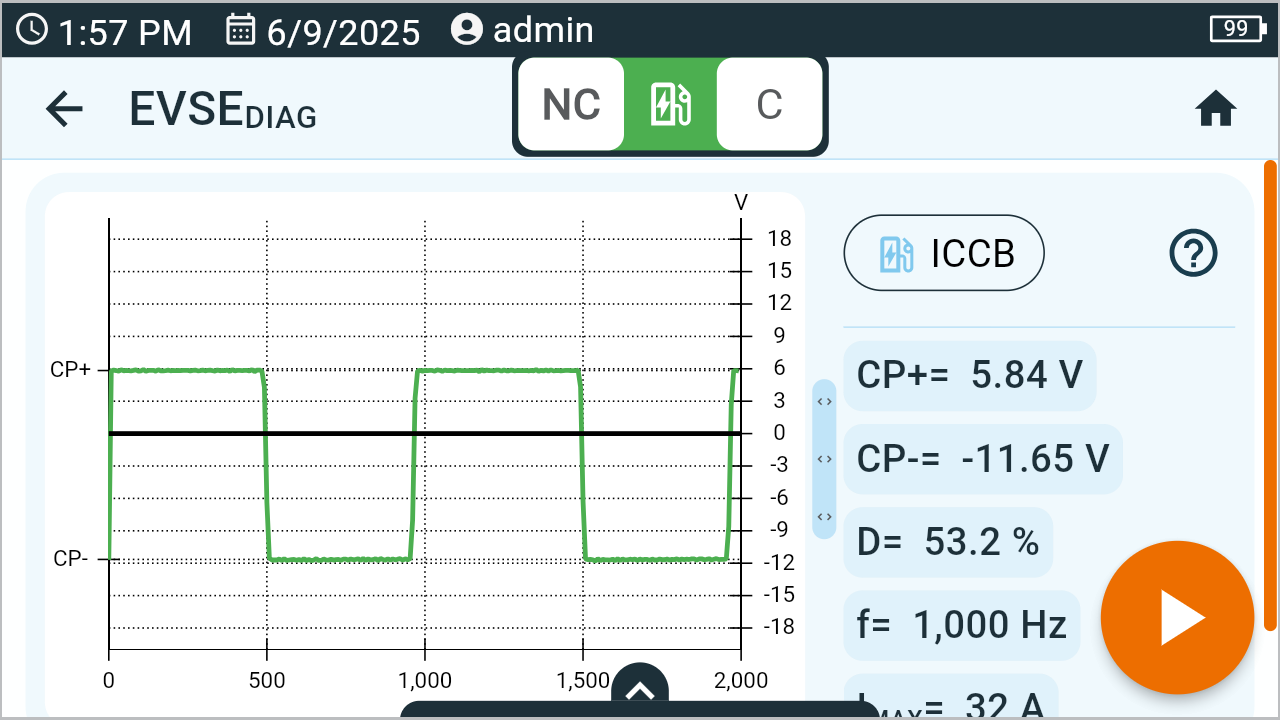 EVSE-100 – CP signal diagnostic screens with waveform display_2