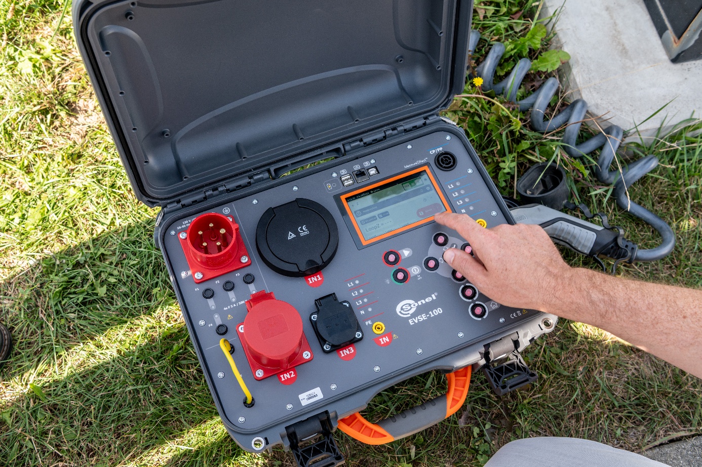 Fault loop impedance measurement at an EV charging station using the Sonel EVSE-100